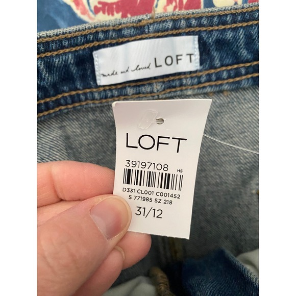 Loft High Rise Barrel Jeans in Authentic Vintage Mid Wash 12/31 Denim Casual - Picture 9 of 9